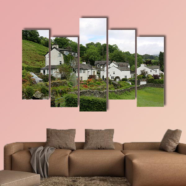 Troutbeck, England Houses Multi panel canvas wall art