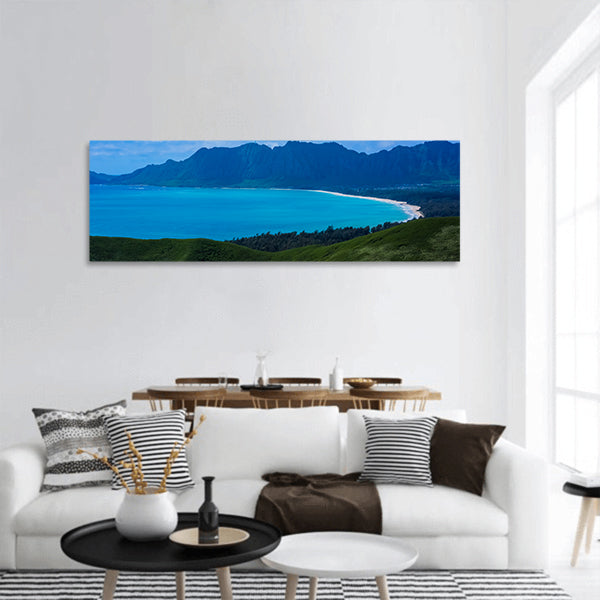 Kaiwa Ridge Trail, Kailua in Oahu Island Panoramic canvas Wall Art