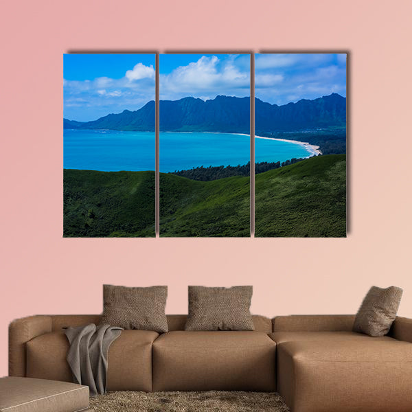 Kaiwa Ridge Trail, Kailua in Oahu Island Multi panel canvas wall art