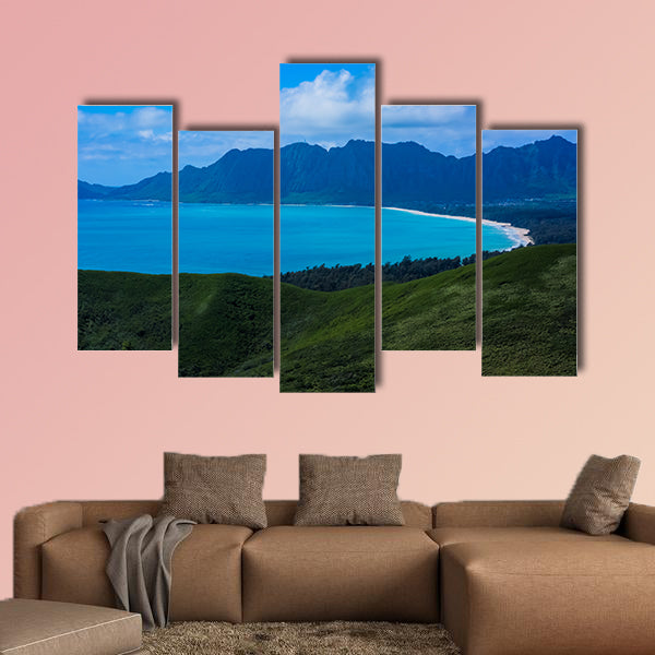 Kaiwa Ridge Trail, Kailua in Oahu Island Multi panel canvas wall art