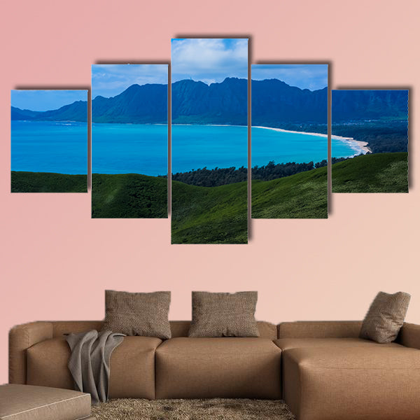 Kaiwa Ridge Trail, Kailua in Oahu Island Multi panel canvas wall art