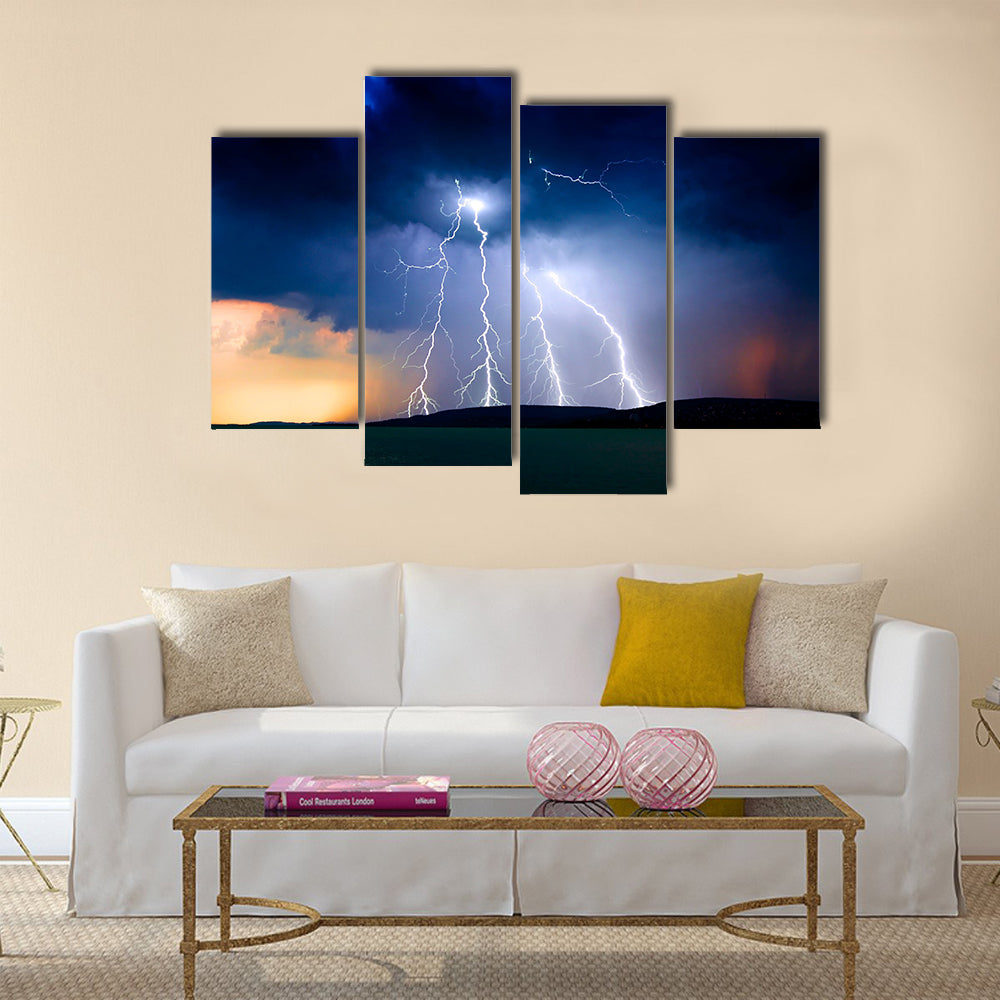 storm over the lake Balaton  Multi Panel Canvas Wall Art