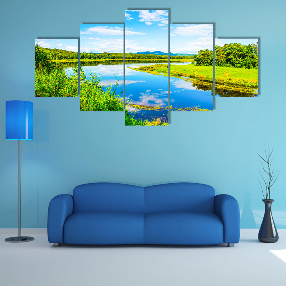 Landscape View of Mae Puem Reservoir, Thailand multi panel canvas wall art