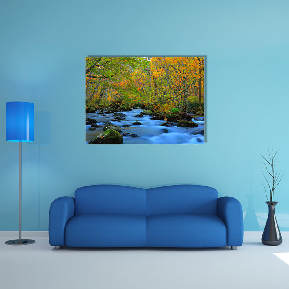 Oirase Gorge in autumn multi panel canvas wall art