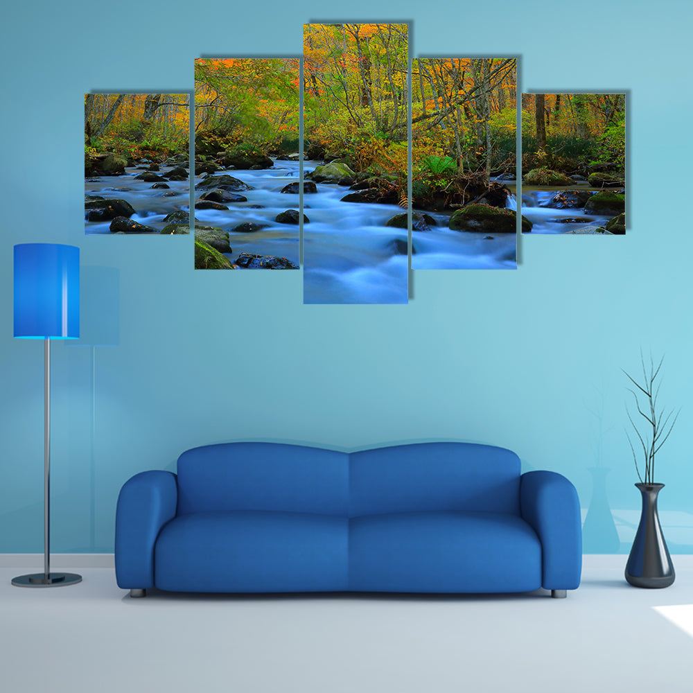 Oirase Gorge in autumn multi panel canvas wall art