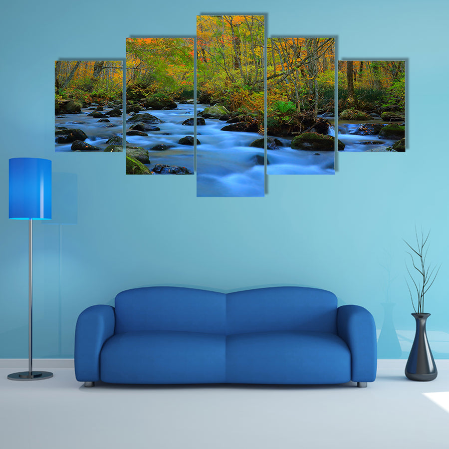 Oirase Gorge in autumn multi panel canvas wall art