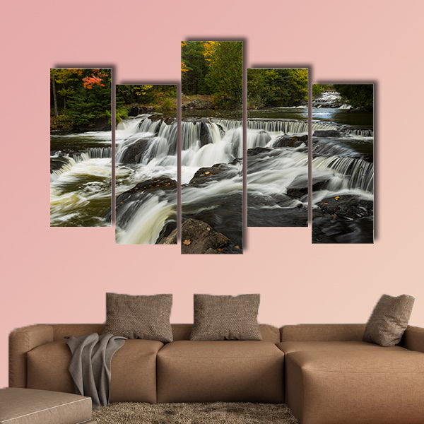 Bond Upper Falls in Autumn Multi panel canvas wall art