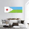 Flag of djibouti panoramic canvas wall art