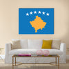 Vector Illustration of Flag of Kosovo Multi Panel Canvas Wall Art