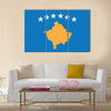 Vector Illustration of Flag of Kosovo Multi Panel Canvas Wall Art