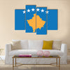 Vector Illustration of Flag of Kosovo Multi Panel Canvas Wall Art