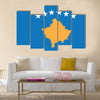 Vector Illustration of Flag of Kosovo Multi Panel Canvas Wall Art