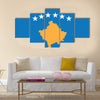 Vector Illustration of Flag of Kosovo Multi Panel Canvas Wall Art