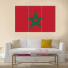 Flag of morocco vector icon illustration Multi panel canvas wall art