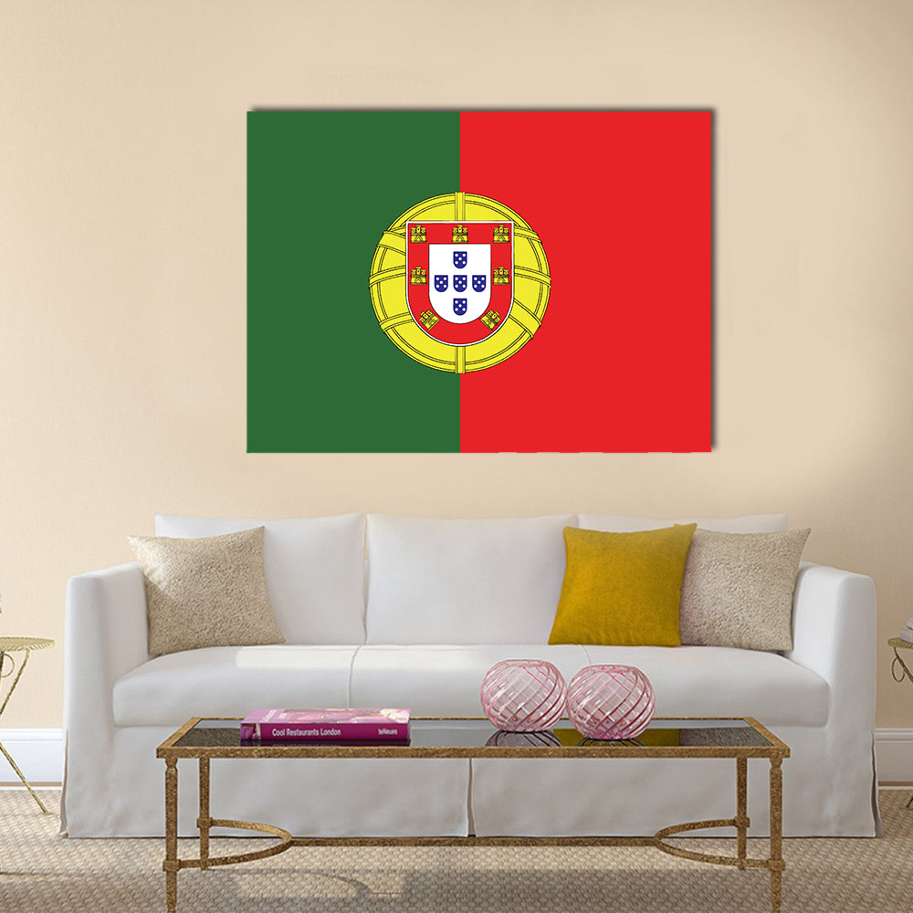 Flag of Portugal vector icon illustration Multi panel canvas wall art