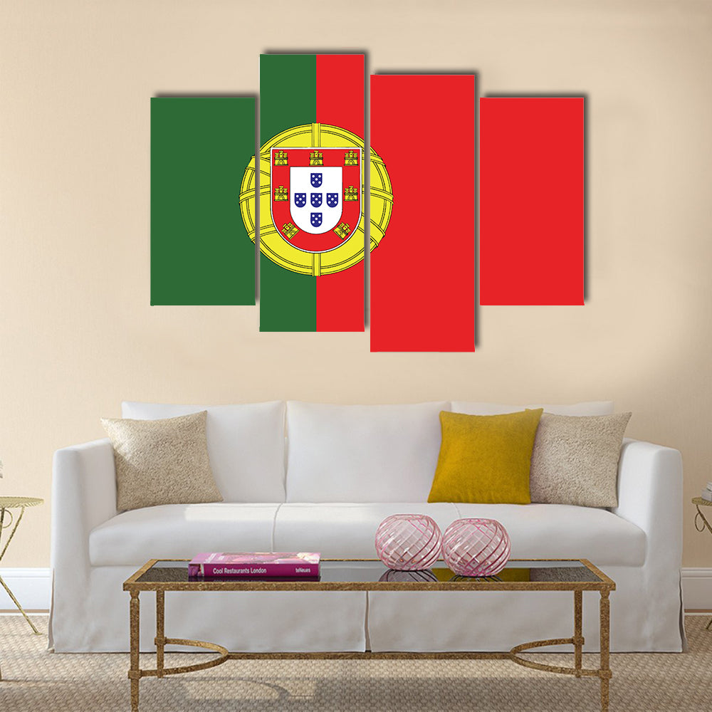 Flag of Portugal vector icon illustration Multi panel canvas wall art