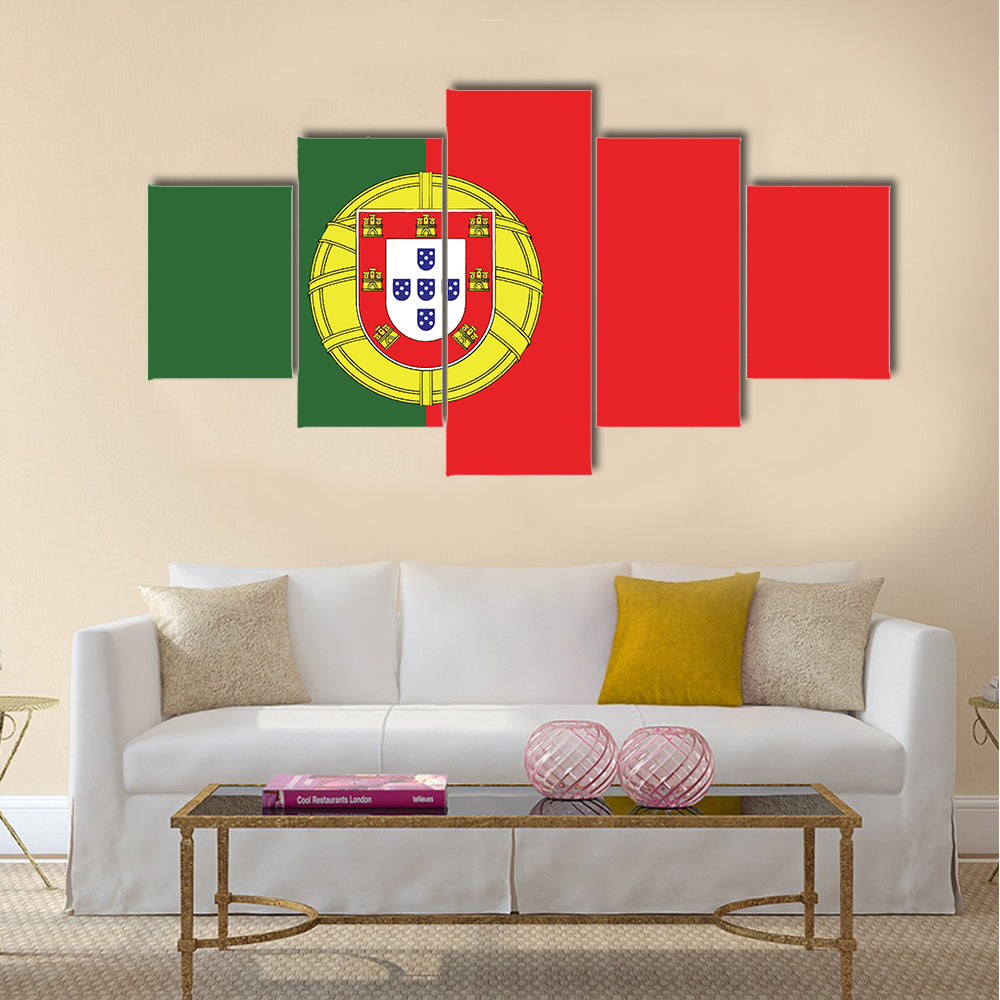 Flag of Portugal vector icon illustration Multi panel canvas wall art