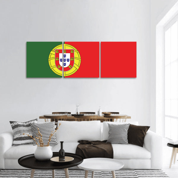 Flag of portugal vector icon illustration Panoramic canvas Wall Art