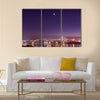 Belgrade bridges under the moonlight Multi panel canvas wall art