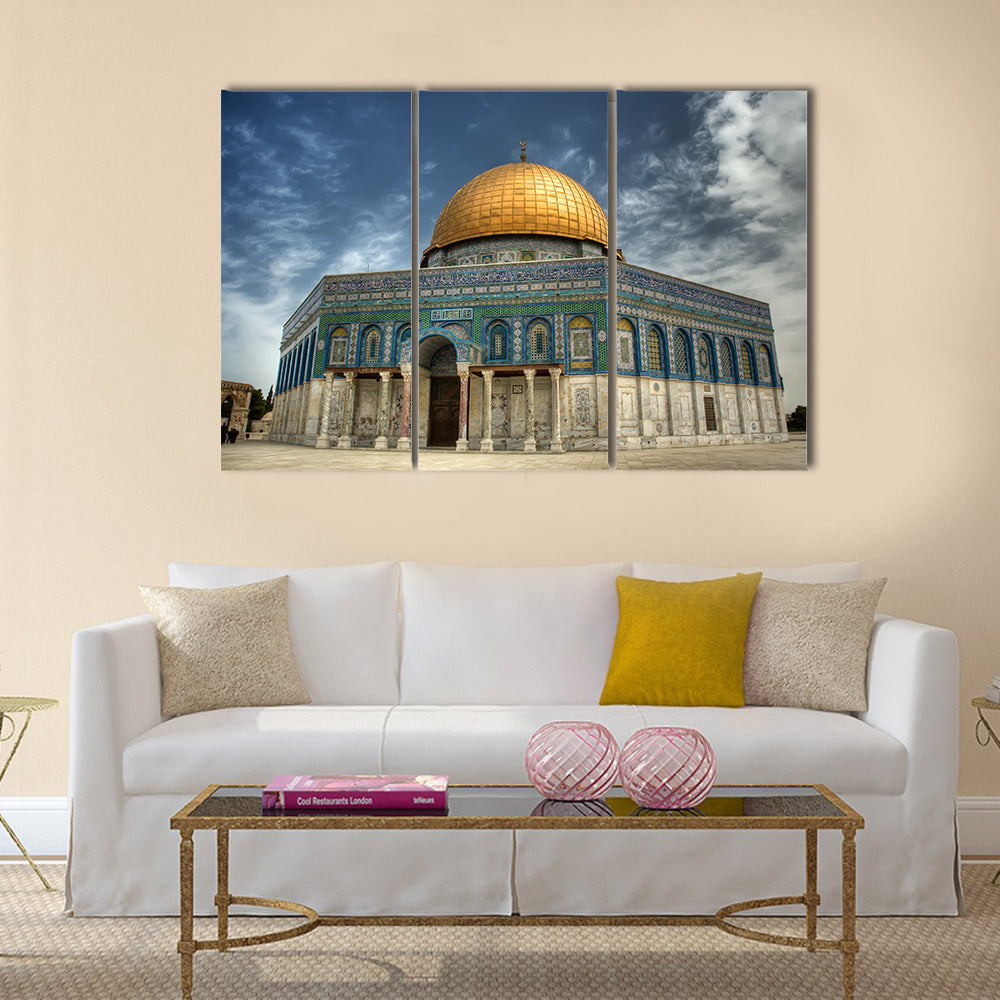 Dome of the Rock, an Islamic shrine in Israel multi panel canvas wall art