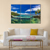 Natural infinity rock pool with tropical ocean lagoon Multi panel canvas wall art