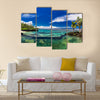 Natural infinity rock pool with tropical ocean lagoon Multi panel canvas wall art