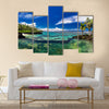 Natural infinity rock pool with tropical ocean lagoon Multi panel canvas wall art