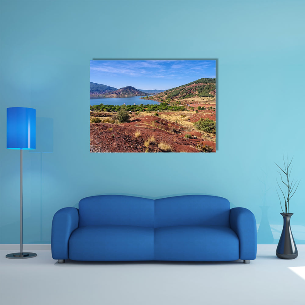 Lac du Salagou in France, Languedoc Roussillon multi panel canvas wall art