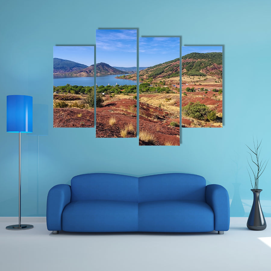 Lac du Salagou in France, Languedoc Roussillon multi panel canvas wall art