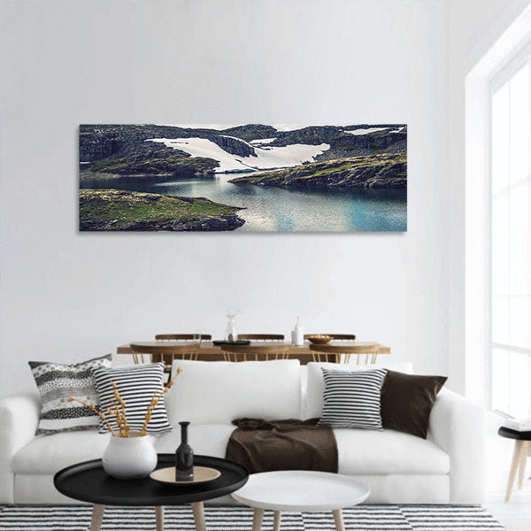 Mountain Glacial Lakes Landscape Mountain Water Panoramic canvas Wall Art