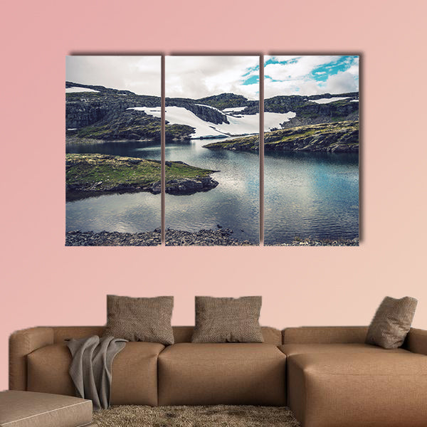 Mountain Glacial Lakes Landscape, Mountain multi panel canvas wall art