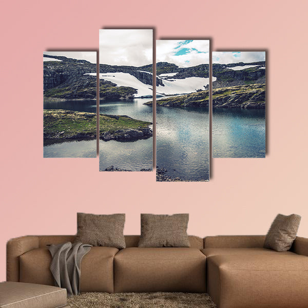 Mountain Glacial Lakes Landscape, Mountain multi panel canvas wall art