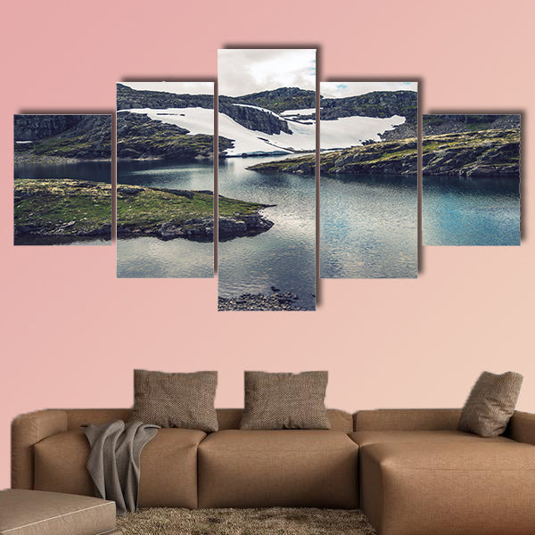 Mountain Glacial Lakes Landscape, Mountain multi panel canvas wall art