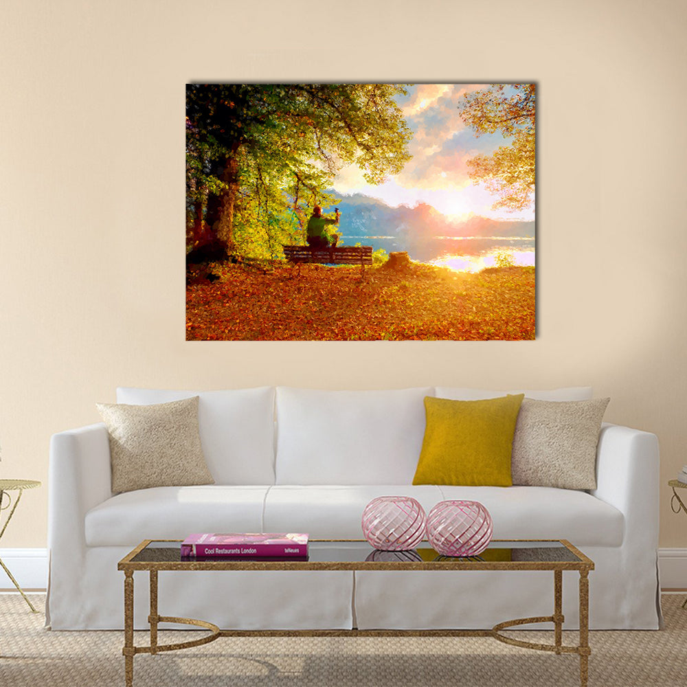 Watercolor paint effect multi panel canvas wall art