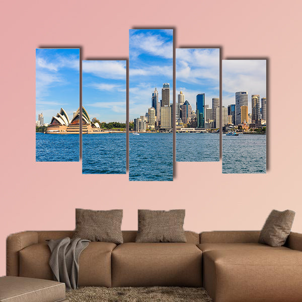 View of the Opera House and the Central Business District from Kirribilli in Sydney, Australia Multi panel canvas wall art