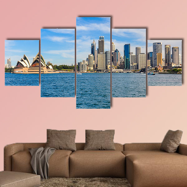 View of the Opera House and the Central Business District from Kirribilli in Sydney, Australia Multi panel canvas wall art