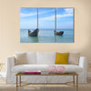 fishing boats at the shore of the Saint Martins island of Bangladesh Multi panel canvas wall art