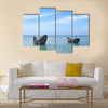 fishing boats at the shore of the Saint Martins island of Bangladesh Multi panel canvas wall art