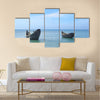 fishing boats at the shore of the Saint Martins island of Bangladesh Multi panel canvas wall art