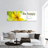 Yellow flower with the text panoramic canvas wall art