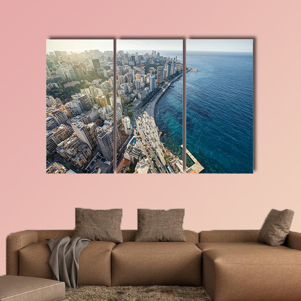 Aerial View of Beirut Lebanon multi panel canvas wall art