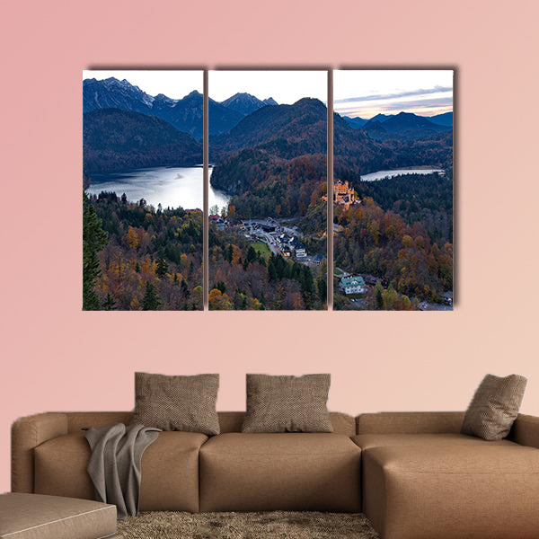 Castle of Hohenschwangau in Germany multi panel canvas wall art