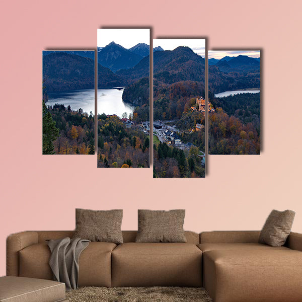 Castle of Hohenschwangau in Germany multi panel canvas wall art