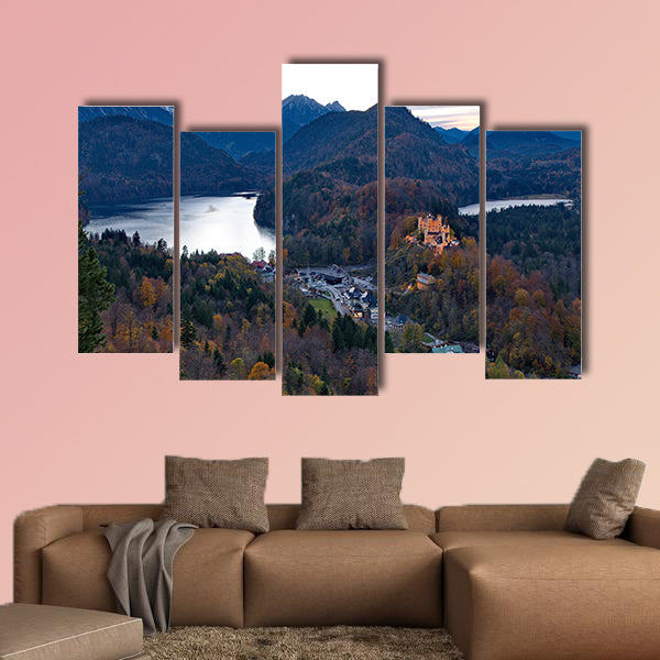 Castle of Hohenschwangau in Germany multi panel canvas wall art