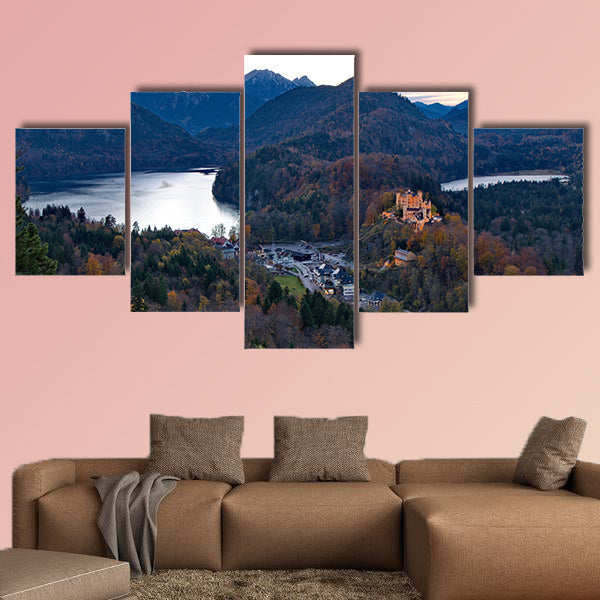 Castle of Hohenschwangau in Germany multi panel canvas wall art