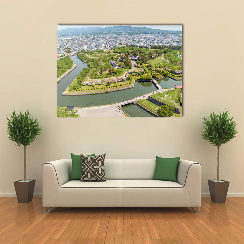 Goryokaku park view from Goryokaku tower Multi panel canvas wall art
