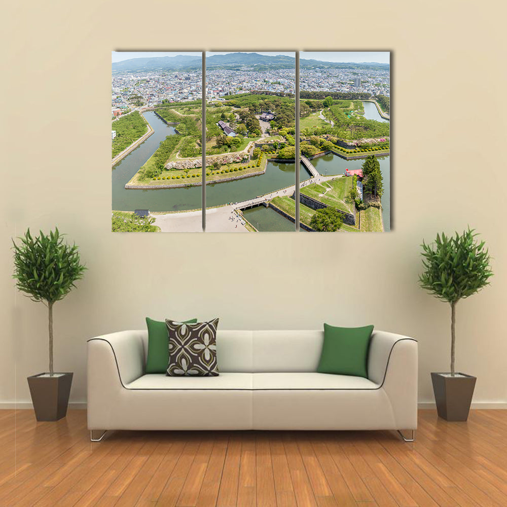 Goryokaku park view from Goryokaku tower Multi panel canvas wall art