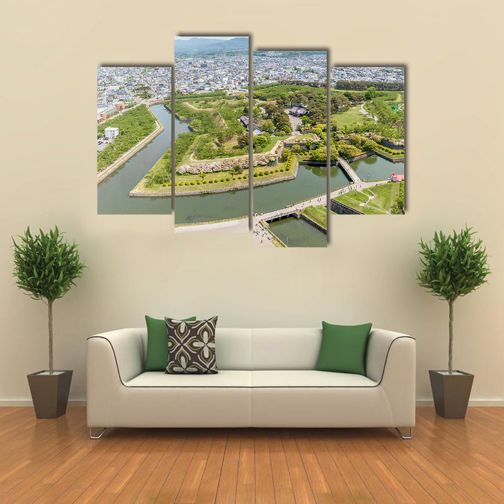 Goryokaku park view from Goryokaku tower Multi panel canvas wall art