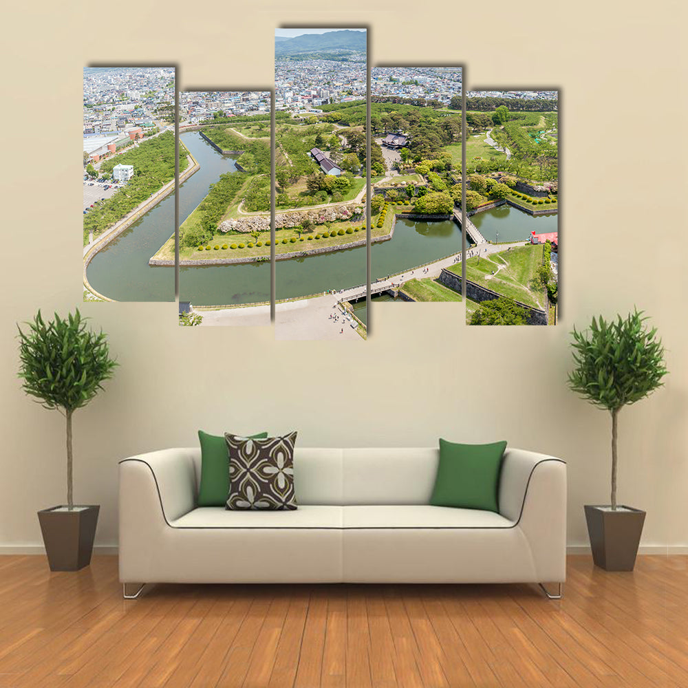 Goryokaku park view from Goryokaku tower Multi panel canvas wall art