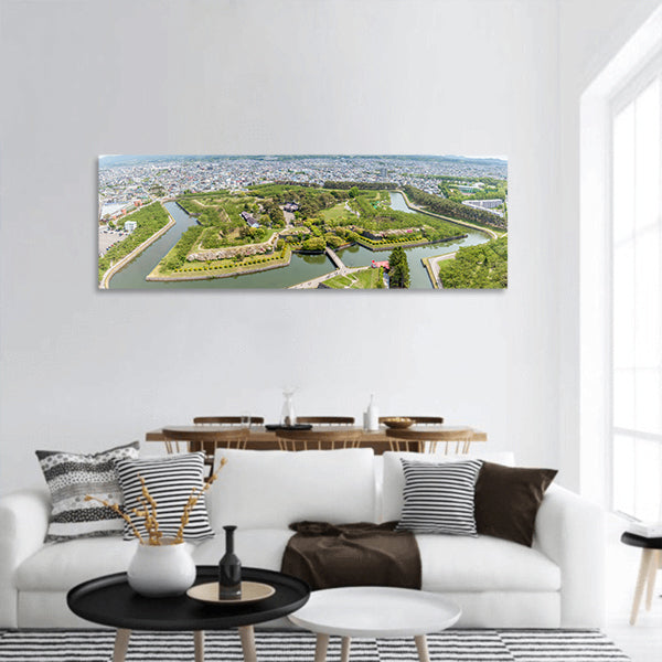 Goryokaku park view from Goryokaku tower Panoramic canvas Wall Art